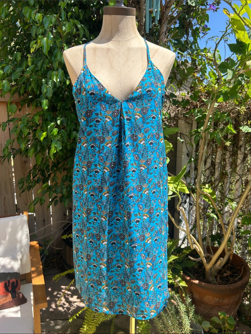 Alice + Olivia Turquoise Printed Slip Dress